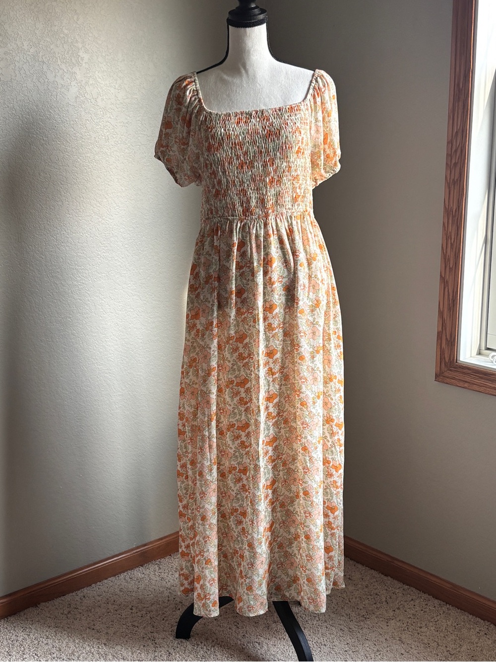 Pie in the Sky orange/yellow floral maxi dress, size 1X